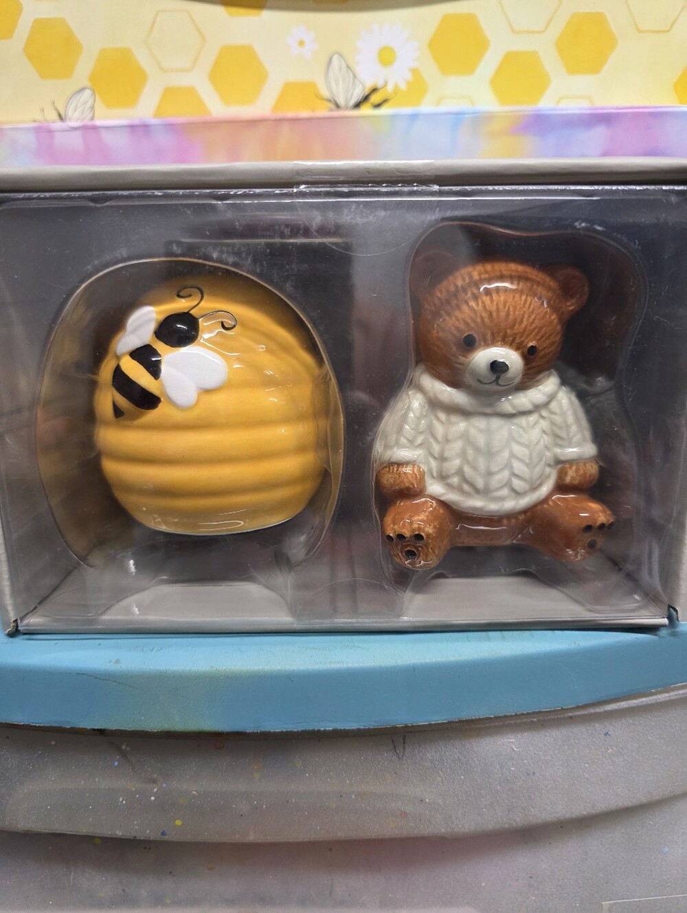 Ceramic Bear And Honey S/P Shakers